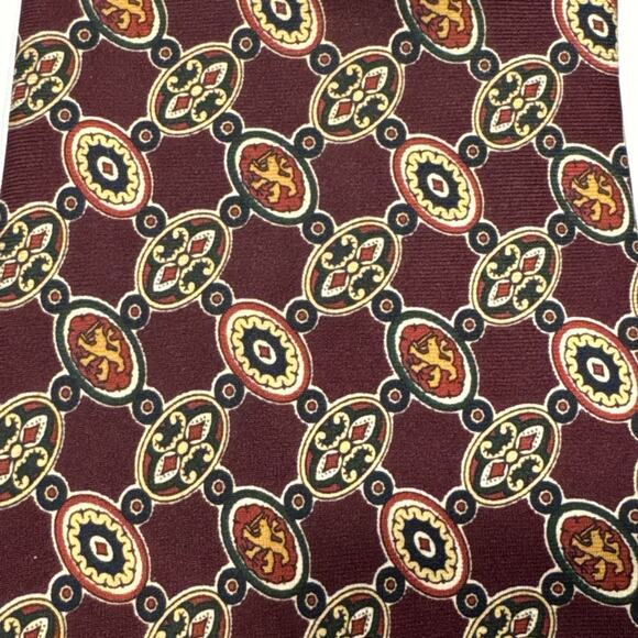 VTG Tommy Hilfiger REPP Necktie Silk Foulard Medallion Made in USA 59"x4" Tie - Picture 3 of 7